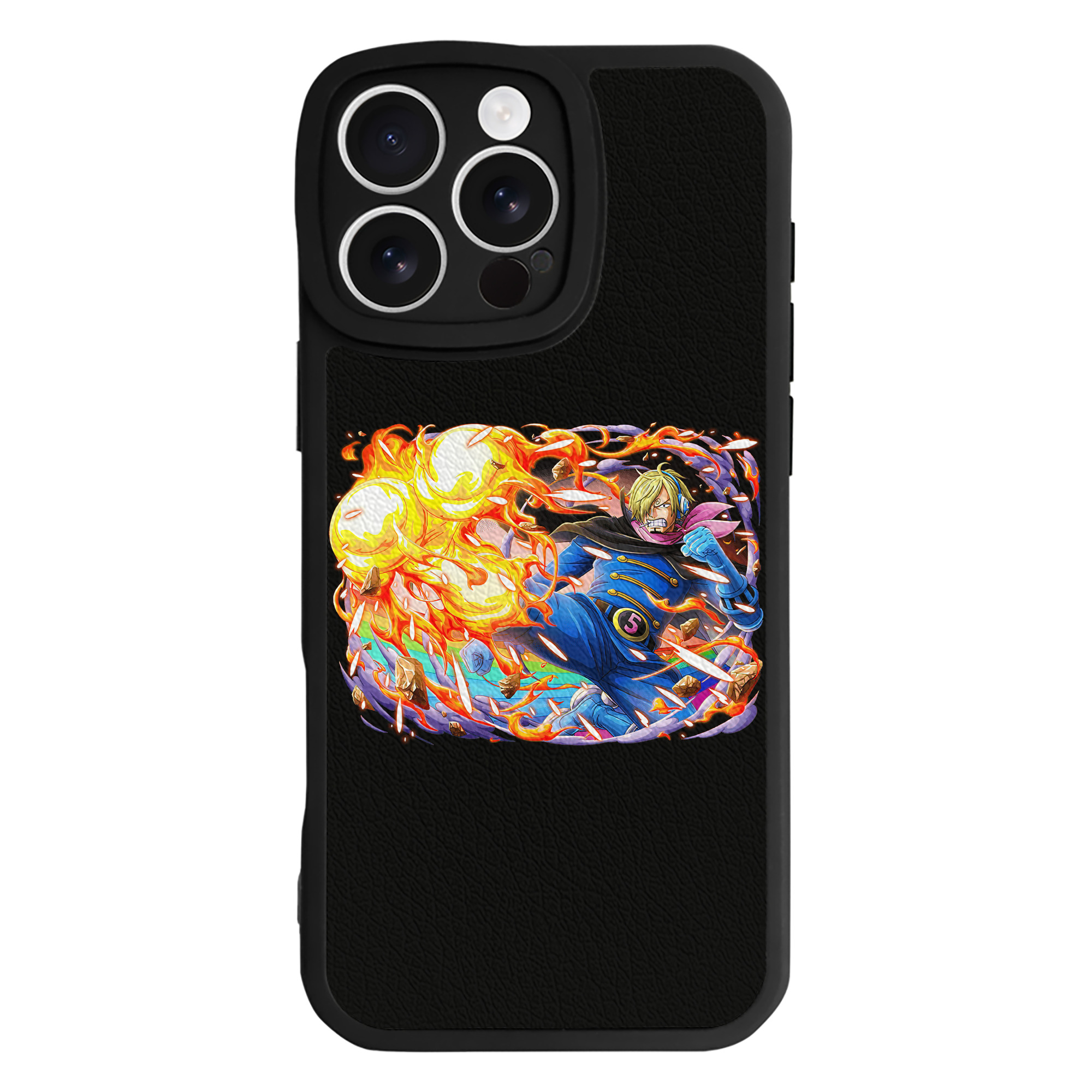 （画像用） ワンピース サンジ ONE PIECE Sanji 【iPhone 16シリーズ対応】シリコンスマホケース（レザー調） 材質：シリコン